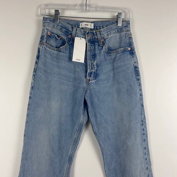 New With Tags MNG Jeans by Mango Isela Jeans Flare Crop Raw Hem Womens Size 4 - Picture 4 of 13